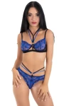 Women's Lace Brazilian Briefs Blue-Black 3210 - foto 4