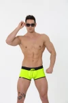 Men's Boxer Swim Shorts with Push-Up Effect in Reflective Yellow-Green 7223 - foto 3