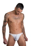 Men's White Thong with Hooks 7357 - foto 1