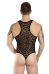 Pánské leopardí body tanga černé 7478 - foto 2