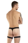 Men's Leopard Print Suspender Thong Black 7483 - foto 3