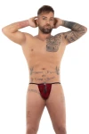 Pánska krajková mini-tanga čierno-vínová 7523 - foto 1