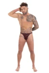 Pánske lesklé tanga čierna-červená 7553 - foto 4