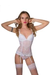 Dámsky krajkový korzet biely White Angel WA103 - foto 1