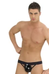 Pánský lesklý jockstrap černý 7013 - foto 1