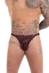 Pánske lesklé tanga čierna-červená 7553 - foto 7