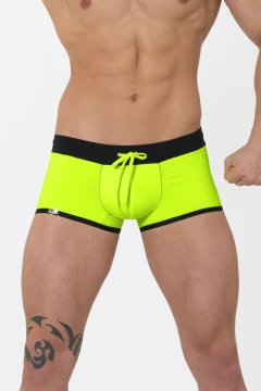 Pánske plavky boxer reflexné žluto-zelené push-up 7223