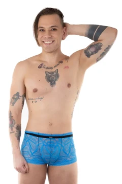 Pánske krajkové boxerky svetlo modré 7535