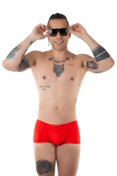 Pánske plavkové boxerky s push-up efektom červené 7541
