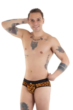 Pánske leopardie slipy push-up 7566