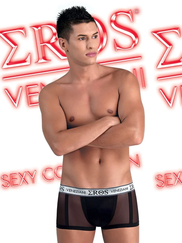Pánské průhledné boxerky černé 7090