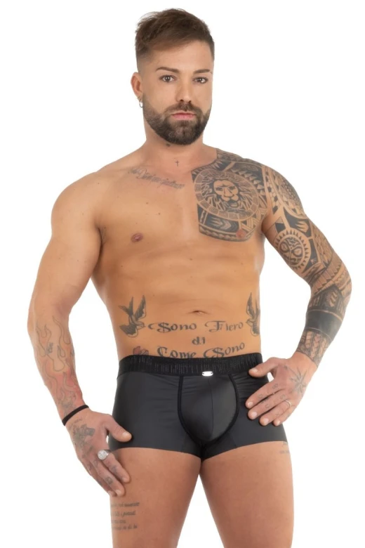 Pánske matné push-up boxerky čierne 7510