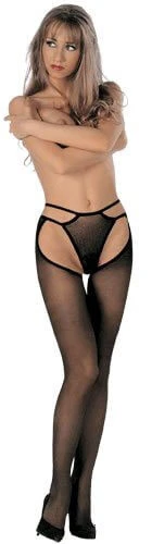 Women's Elegant Tights with Suspender Effect Black A90