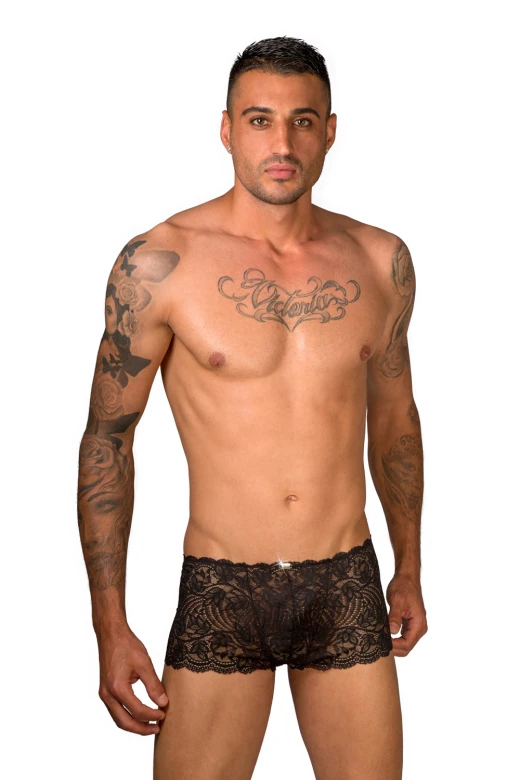 Men's Lace Boxers Black MA504